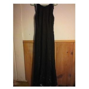 Black Silver Metallic Shimmer Mermaid gown Dress 6